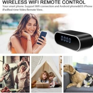 WiFi 4k Full HD Video Audio Live View in Smartphone Night Vision, Motion Detection Security Digital Table Clock