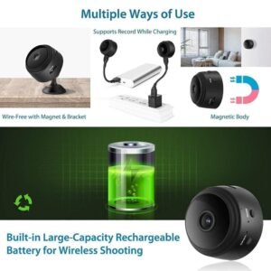 High HD Focus Magnet Camera Mini WiFi Magnetic Live Stream Night Vision IP Wireless 1080P Audio Video Camera for Home Offices Security