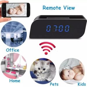 Digital Table Clock Camera WiFi 4k 1080p Full HD Video Audio Live View in Smartphone Night Vision, Motion Detection Security Camera for Home,Office