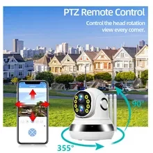 Dual Lens Wfii Outdoor Camera 15X PTZ Zoom AI Auto Tracking 4MP PTZ Security Camera Color Night Vision CCTV Surveillance Camera