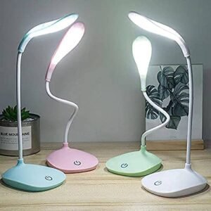 Desk Lamp, Night Light, Table Lamp for Dorm Room Study Desk, Battery Operated - (White, Pack of 2)