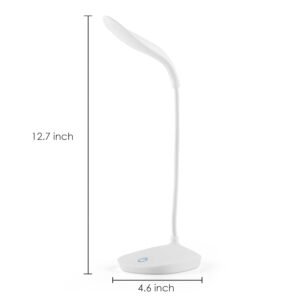 Desk Lamp, Night Light, Table Lamp for Dorm Room Study Desk, Battery Operated - (White, Pack of 2)