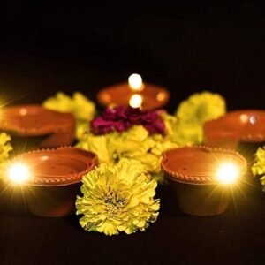 Water Sensor Electric LED Diyas Plastic Flameless & Smokeless LED Diwali Light Diya (Pack of 6)