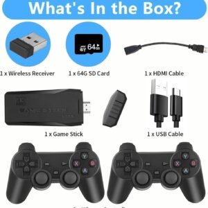 New Tv Gaming System | Wireless Console Retro Gaming Console |4K Ultra HD |Plug & Play Wireless TV Video Game System | 24,000+ Games | 10 Emulators | Dual-Player Setup | 2.4G Wireless Game Stick