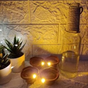 Water Sensor Electric LED Diyas Plastic Flameless & Smokeless LED Diwali Light Diya (Pack of 6)