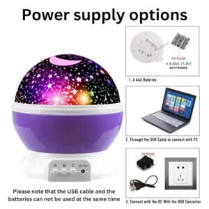 Star Master Galaxy Rotating Projector Night Lamp, Star Projector Night Light And Night Lamp For Kids - Assorted Multi Color Modes, Usb Powered, Ideal Gift For Kids, LED