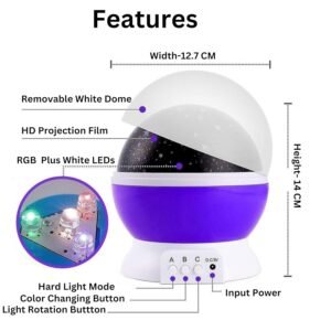 Star Master Galaxy Rotating Projector Night Lamp, Star Projector Night Light And Night Lamp For Kids - Assorted Multi Color Modes, Usb Powered, Ideal Gift For Kids, LED